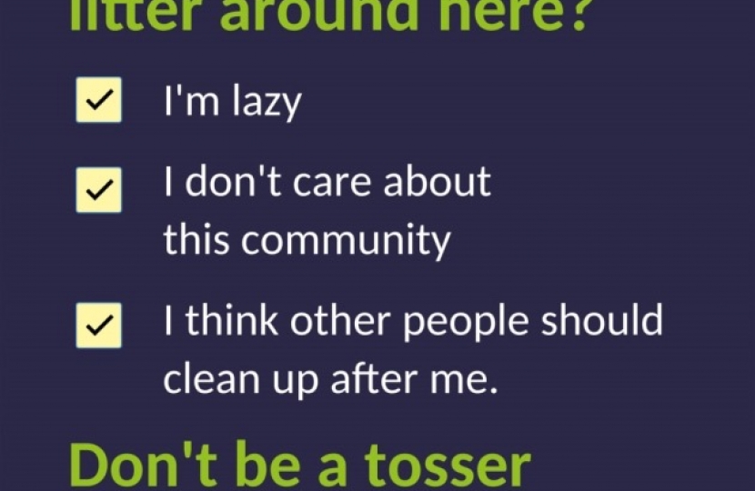 Don't be a tosser graphic